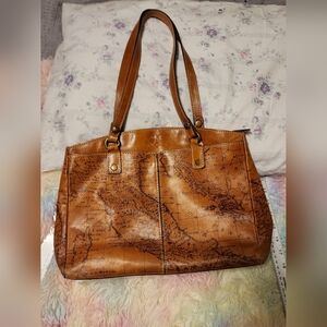 PATRICIA NASH Large Tote Signature Map Shoulder purse Handbag
